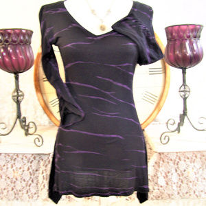 OTOMIX Tunic sharkbite 3/4 sleeve top blk purple S